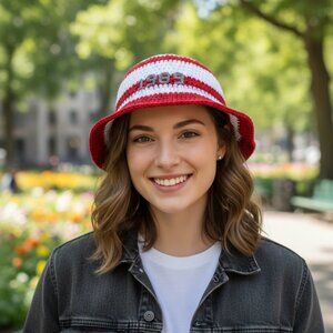 Handmade Retro 1989 Crocheted Bucket Hat New